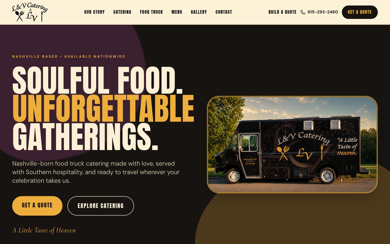 A Little Taste of Heaven — live site preview