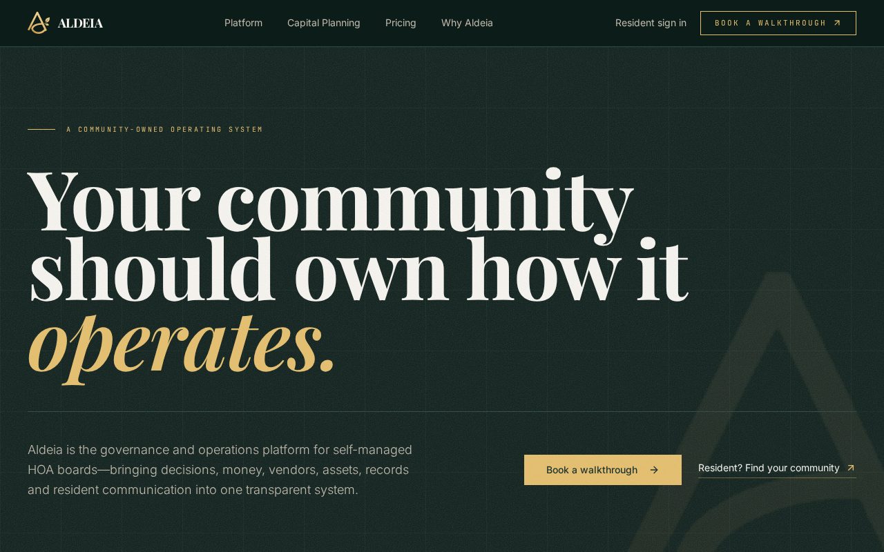 My Aldeia — live site preview
