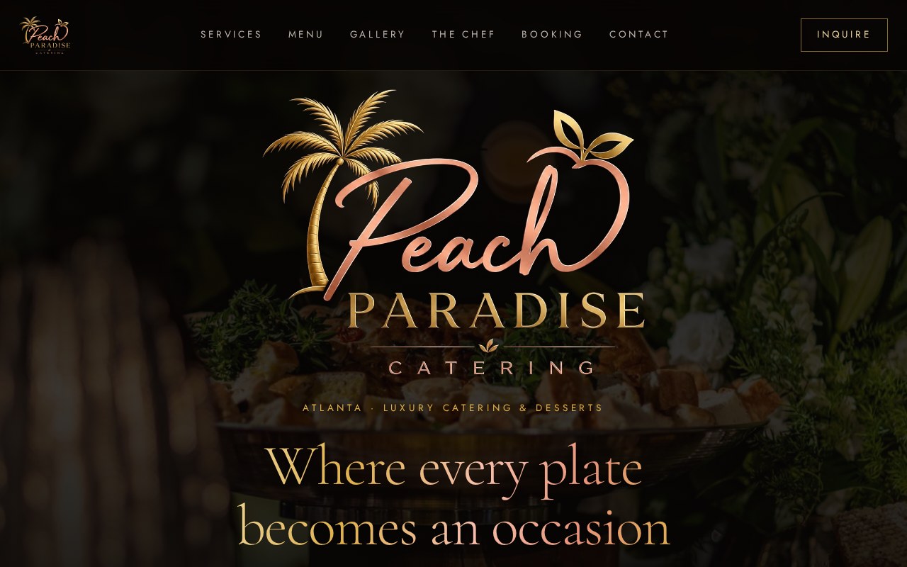 Peach Paradise Catering — live site preview